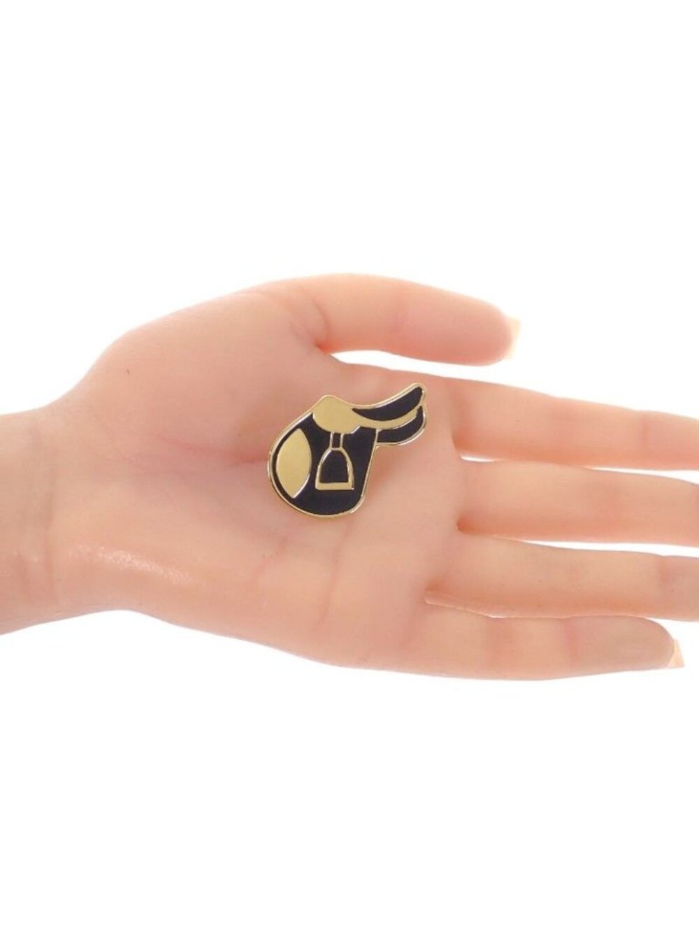 Hermes Cheval Scarf Ring Metal Black Gold - Picture 9 of 11